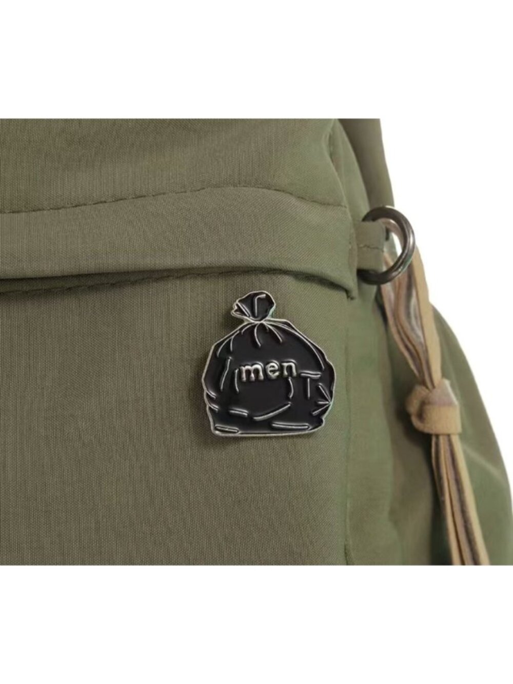 MEN Are Trash Bag Black Enamel Lapel Pin NEW